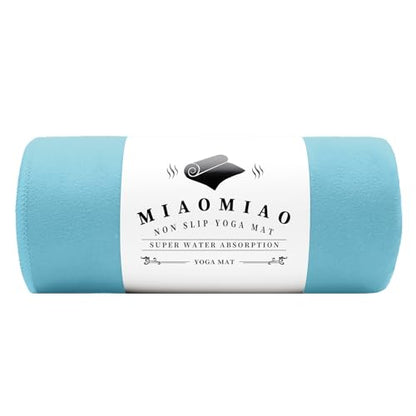 MIAOMIAO Non-Slip Hot Yoga Towel Set,Super Absorbent Microfiber in, 24.5" x 72" - Anti-Slip, Injury Free Design for Pilates, Yoga Mats, Exercise, and Fitness Gear - color: Light Blue