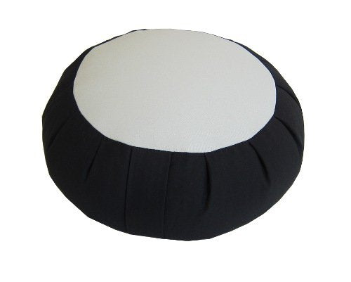 Buckwheat Zafu Meditation Cushion - color: Black With Natural Center