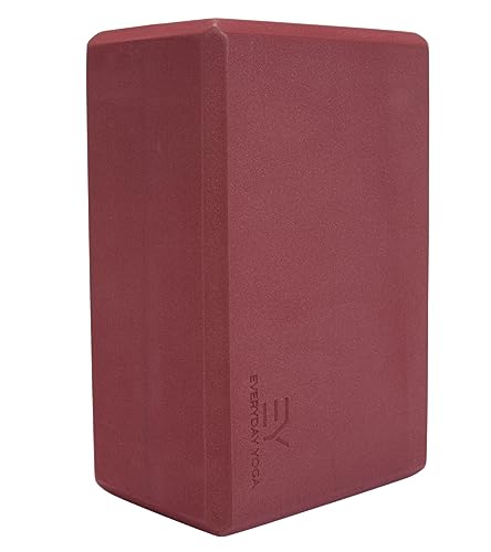 Everyday Yoga Premium Foam Block, 3in/4in/5in Thick, Multi Colors, 1 Block - color: Merlot, size: 4 Inch Thick