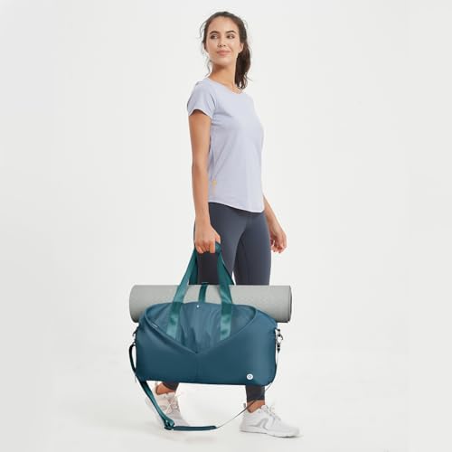 Ceneda 20" Gym Bag for Women with Wet Pocket & Shoe Compartment, Lightweight Duffel Waterproof Carry On Duffle for Travel, Yoga, Overnight (Teal) - color: Teal