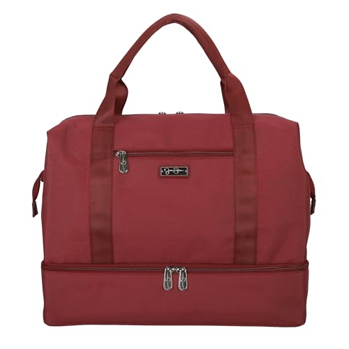 Jessica Simpson Countryside Weekender Duffel 100% Polyester Drop Bottom Bag - color: Burnt Russet