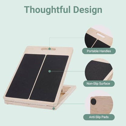 Slant Board for Calf Stretching, Adjustable Wooden Incline Board