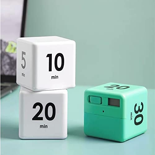 Feilifan Cube Timer, Productivity Cube Flip Timer, 15-20-30-60 Minute - color: 15-20-30-60min,white