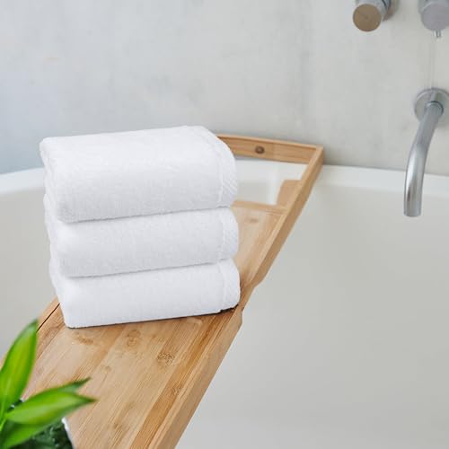 Amazon Basics 8-Pack Soft, Highly Absorbent, Quick-Dry Hand Towels, 100% Cotton, 28" x 16", White - color: White, size: Hand Towel, style: Hand Towel (Pack of 8)