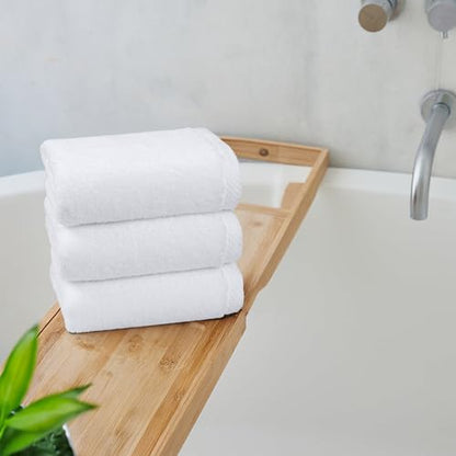 Amazon Basics 8-Pack Soft, Highly Absorbent, Quick-Dry Hand Towels, 100% Cotton, 28" x 16", White - color: White, size: Hand Towel, style: Hand Towel (Pack of 8)