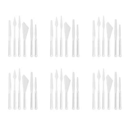 36PCS Plastic Palette Knives Oil Painting Texture Scrapers Smearing Scratching Tools for Layered Coloring and Watercolor Painting