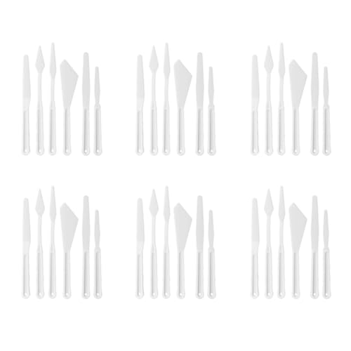 36PCS Plastic Palette Knives Oil Painting Texture Scrapers Smearing Scratching Tools for Layered Coloring and Watercolor Painting