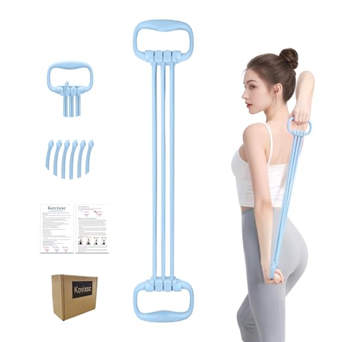 Figure 8 Resistance Band for Women 15-90LBS, Adjustable Resistance Bands with Handles for Arm Back Exercise, 6 Fitness Elastic Rope, Stretch Bands for Yoga, Pilates, Strength Training - color: blue