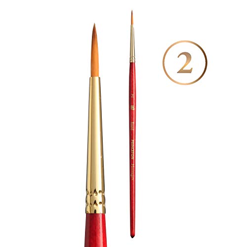 Princeton Heritage, Series 4050, Synthetic Sable Paint Brush for Watercolor, Round, 2 - size: Size 2