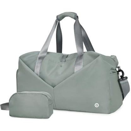 Ceneda 20" Gym Bag for Women with Wet Pocket & Shoe Compartment, Lightweight Duffel Waterproof Carry On Duffle for Travel, Yoga, Overnight (Dark Grey) - color: Dark Grey