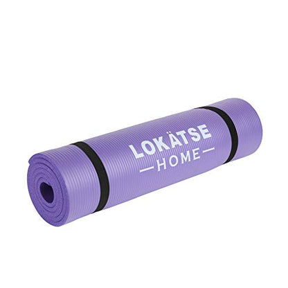 LOKATSE Home All Purpose Thick Yoga Mat with Carrying Strap High Density - color: Purple