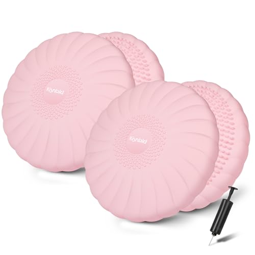 kisnbld Wobble Cushion, Balance Disc with Pump, Core & Posture Training - color: 2Pink