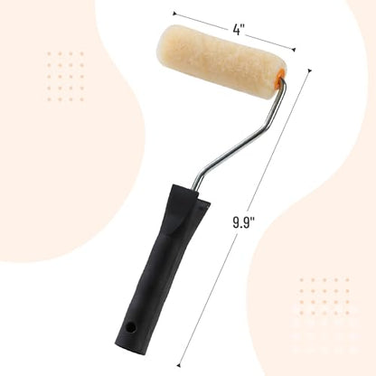 Bates- Paint Rollers, 4 inch Paint Roller with 10 Covers, Cream, Wall Painting Tool - color: Cream, size: 4 inch Paint Roller+10 Covers