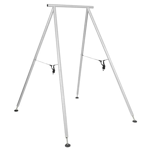 KUAFU Yoga Stand with Yoga Swing Inversion Portable Stand Yoga Frame Yoga Sling Inversion Equipment Steel Silvery for Indoor and Outdoor Triangle Structure
