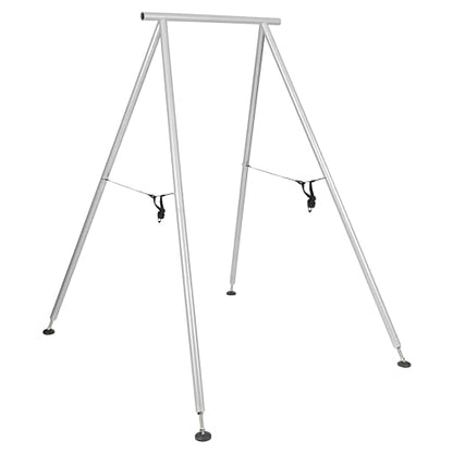 KUAFU Yoga Stand with Yoga Swing Inversion Portable Stand Yoga Frame Yoga Sling Inversion Equipment Steel Silvery for Indoor and Outdoor Triangle Structure