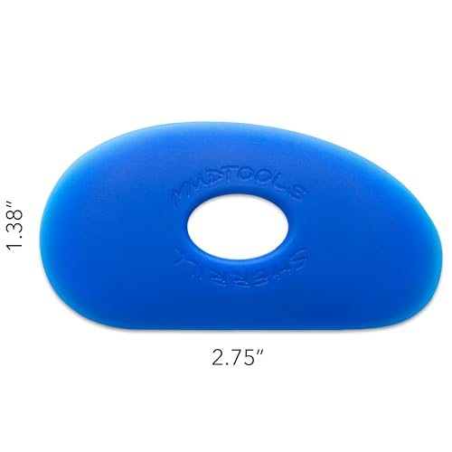 Mudtools Pottery Ribs – Shape 0 Polymer Rib (Blue Firm), Small Kidney-Shaped Clay Shaping Tool for Clay & Ceramics (B0) - color: Blue - Firm (B0)