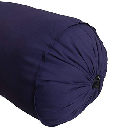 Saffron Navy Blue Bolster Pillowcase - Neck Roll Round Bolster Cover for Bed Sofa Chair Couch Lounge Cotton 6" Diameter x 38" Long (15 cm Diameter x 96 cm Long) Removable Cover - size: 38" x 6" (Pack of 1)