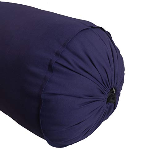 Saffron Navy Blue Bolster Pillowcase - Neck Roll Round Bolster Cover for Bed Sofa Chair Couch Lounge Cotton 6" Diameter x 38" Long (15 cm Diameter x 96 cm Long) Removable Cover - size: 38" x 6" (Pack of 1)