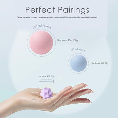 Silicone Lacrosse Balls for Yoga and Myofascial Release - Deep Tissue Massage,Trigger Point Therapy and Foot Plantar Fasciitis,Muscle Knots,Relieving Muscle Pain,Muscle Soreness Balls - style: Smooth Ball Set