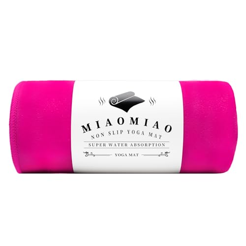 MIAOMIAO Non-Slip Hot Yoga Towel Set,Super Absorbent Microfiber in, 24.5" x 72" - Anti-Slip, Injury Free Design for Pilates, Yoga Mats, Exercise, and Fitness Gear - color: Rose Red