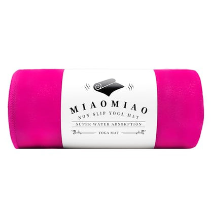 MIAOMIAO Non-Slip Hot Yoga Towel Set,Super Absorbent Microfiber in, 24.5" x 72" - Anti-Slip, Injury Free Design for Pilates, Yoga Mats, Exercise, and Fitness Gear - color: Rose Red