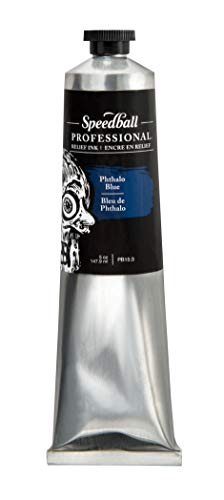 Speedball Professional Relief Ink, Phthalo Blue, 5 Ounce Tube - color: Phthalo Blue, size: 5 fl oz