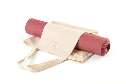 Mat Tote Bag – Cotton Canvas Yoga Mat Carrier – Eco-Friendly & Durable Yoga Mat Holder for Gym, Pilates, Travel, or Studio Use