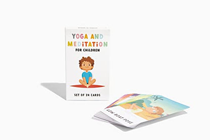Kids Yoga and Meditation Flashcards, 24 Cards, Mindfulness Activities for Children