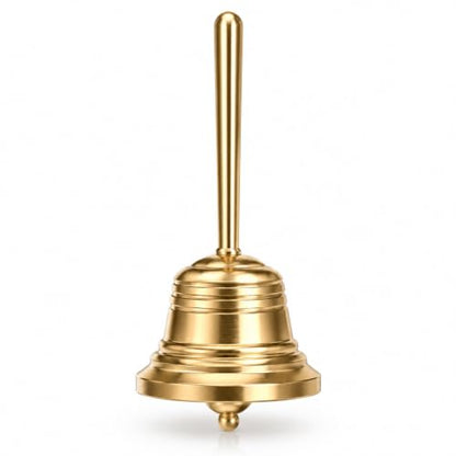 Small Brass Bell, Portable Dinner Bell Mini Hand Bells for Seniors Bedside, Musical Teacher, Wedding, Dinner, Meditation(8.3cm/3.3in)