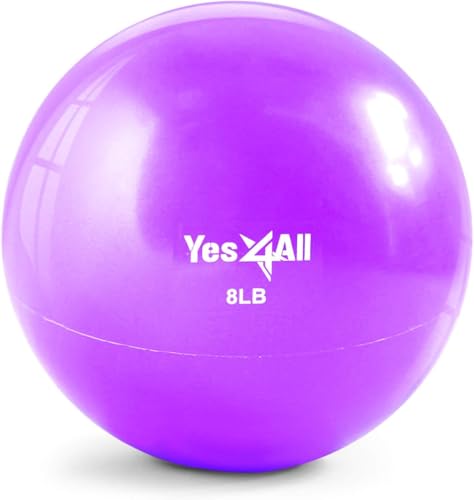Yes4All Weighted Toning Balls for Exercise, Soft Medicine Balls for Exercise, Pilates, Yoga, Balance, Flexibility, 2-10lbs - color: Purple, style: A. Smooth