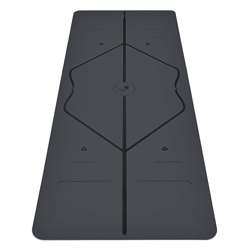 Liforme Classic Yoga Mat - Patented Alignment Design, Ultimate Grip | Eco-friendly, Non-Toxic, Sweat-Resistant, long, wide, 4.2mm thick mat for comfort, recommended for Hot Yoga, Free Yoga Bag - color: Gray