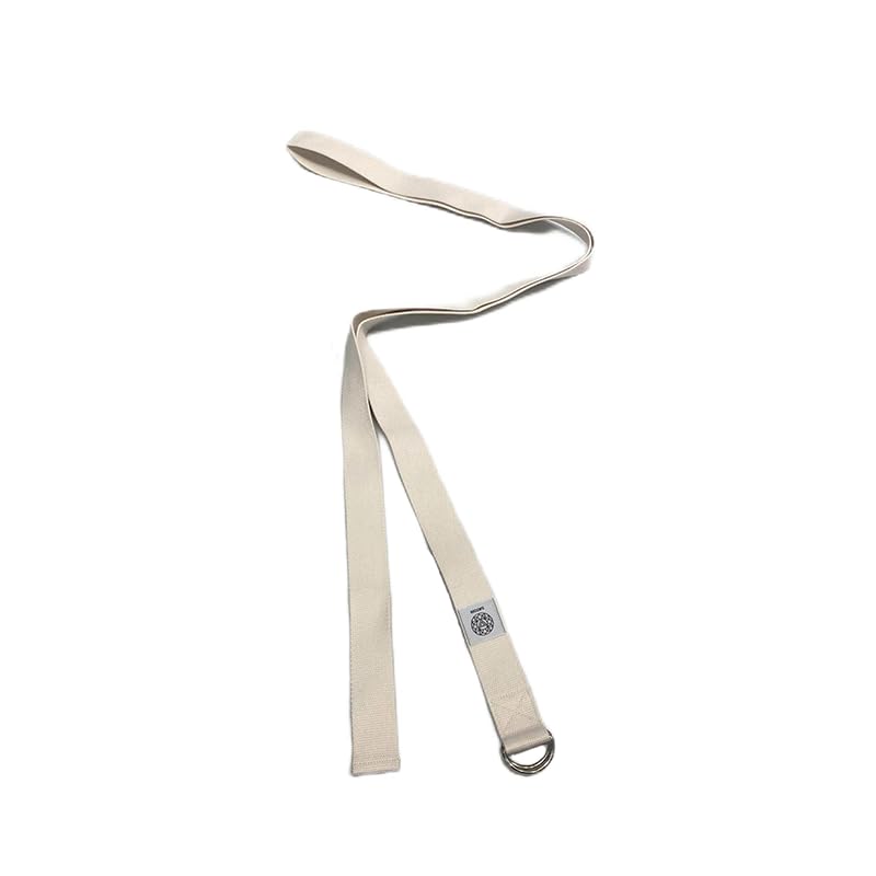 Yoga Strap for Stretching, Exercise, Flexibility Training, Durable Cotton with Double D-Ring, Improves Flexibility for Yoga, Workout, Pilates. - color: Cream