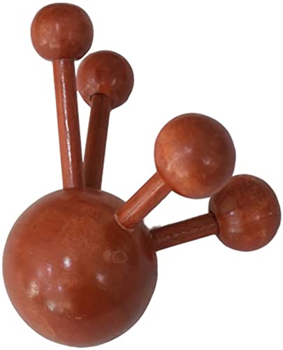 4 Legs Ball Spider Massager Handheld Stick for Shoulder, Back & Full Body Thai Wooden Trigger Point Reflexology Massage Tool w/Cloth Bag and Massage Manual