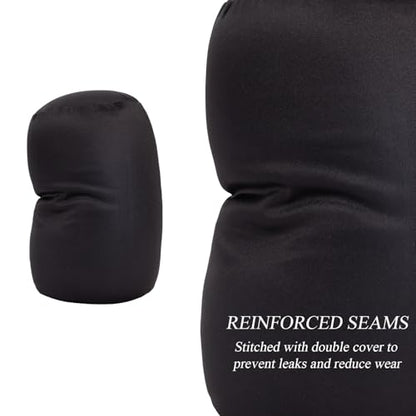 Microbead Bolster Tube Pillows with Double Cover，Squish Bean Bed Microbead Pillow Soft Neck Back Lumbar Support Smooth Cool Touch Comfortable Fabric (Black) - color: Black