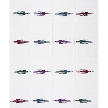 Open Road Goods Namaste White Yoga Blanket - Thick Mexican Thunderbird Blanket - Handmade and Made for Yoga!