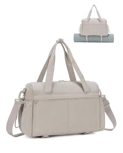 Small Gym Bag, Mini Gym Bag with Yoga Mat Holder & Wet Compartment, Camel - color: Puffer Camel