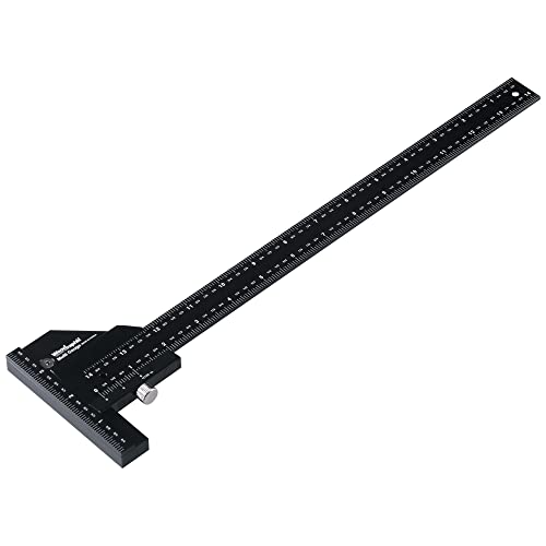 Scriber Gauge 14 Inch – Long Measuring Tool, Marking Ruler, Layout Square, Thickness Gauge, CNC Aluminum Tool for Woodworking, Joinery, Framing, Furniture, Cabinet (New Version) - size: 14 Inch
