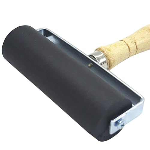 4 Pack Rubber Roller - Brayer Rollers with 3 Size for Crafting Brayer Rollers for Printmaking Brayer Tool Paint Brush Ink Applicator Art Craft Oil Painting Tool 1.4 in,2.4 in,4 in + 1 Scraper HRJZF