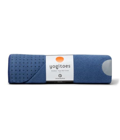 Manduka Yogitoes Hot Yoga Mat Towel - 71" | Moisture Activated Grip | Patented Silicone Nubs | Highly Absorbent, Durable & Easy Care | Made from Recycled Materials | 71 x 24 Inches | Moon - color: Moon, size: 71" x 24"
