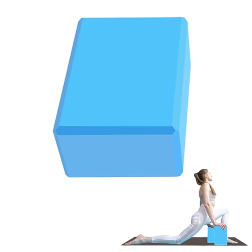Yoga Block - Unsupported Latex Eva foam - Soft non slip surface with bevel for yoga, pilates, meditation - Yoga accessories for stability, balance and deep stretching - color: Light blue