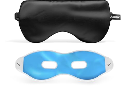 ASUTRA Silk Eye Pillow for Sleep, Black - Filled w/Lavender Buds (One Size) - color: Black