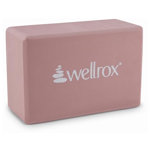 Wellrox Supportive Yoga Block Non-Slip EVA for Yoga, Pilates, Stretching, and Meditation (4"x6"x9") - color: Rose Gold