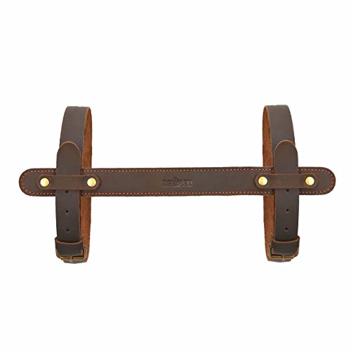 Leather Picnic Blanket Carry Strap Bedroll Belt Camping Travel Rug Holder | Adjustable, Lightweight, for Yoga Mats, Motorcycle Rolls,Camping Mat,Secures 6"-7.8" Diameter Rolls, Outdoor Travel Accessory
