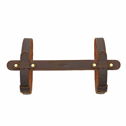 Leather Picnic Blanket Carry Strap Bedroll Belt Camping Travel Rug Holder | Adjustable, Lightweight, for Yoga Mats, Motorcycle Rolls,Camping Mat,Secures 6"-7.8" Diameter Rolls, Outdoor Travel Accessory