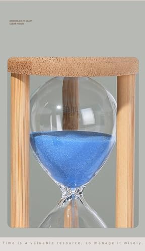Mini Wooden Sand Timers,100% Bamboo Hourglass Sand Timers 1Min Sandglass Timer for Toothbrush Timer Games Classroom Home Office Cooking（Blue+1Min） - color: Blue, size: 1Min