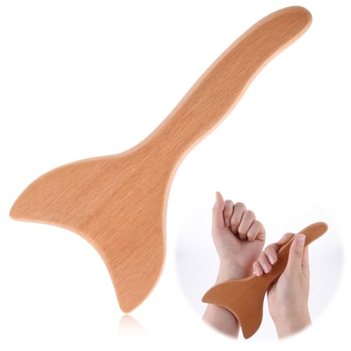 Gua Sha Wood Therapy Massage Tool, Anti-Cellulite Massager | for Lymphatic Drainage, Cellulite Removal, and Body Sculpting, One-Handed, for Muscle Tension Release