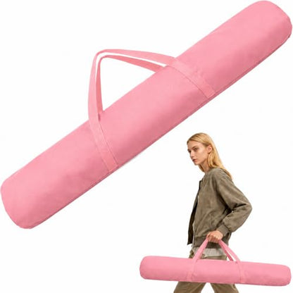 34-Inch Mahjong Mat Bag, Heavy-Duty Canvas Carrying Bag with Center Dual Handles & Smooth Zipper, Fits Mahjong Mat, Racks & Tiles, All-in-One Travel Storage Bag - color: Pink