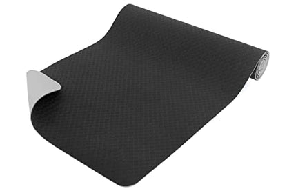 ProsourceFit Natura TPE Yoga Mat 1/4" (6mm) Thick, 72" Long, Reversible with High-Density Cushion & Non-slip Texture, Eco-conscious & Hygienic - color: Black/Grey