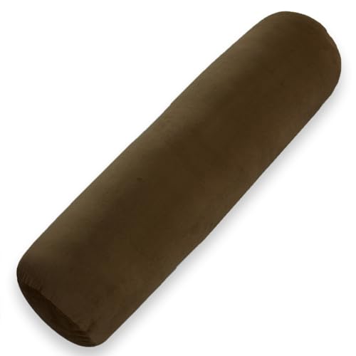 1 MIDDLE ONE Round Body Pillow for Adults, Long Bolster Pillow for Bed with Removable Velvet Cover, Decorative Tube Roll Cylinder Pillow, 35 x 7.87 Inch, Coffee - color: Coffee, size: 35 inch