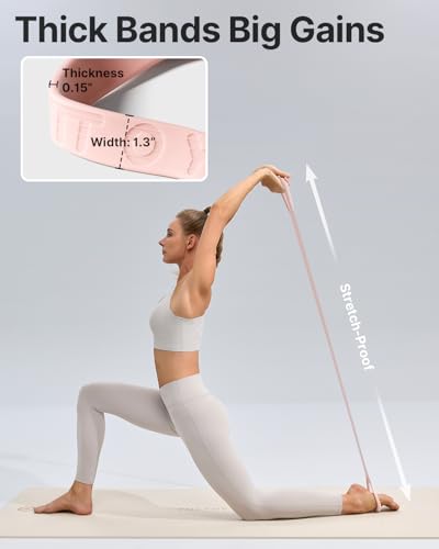 YOTTOY Figure 8 Resistance Band, Elastic Resistance Band with Comfortable Handles for Home Workout, Physical Therapy, Arm, Leg & Glute Training - color: Pink
